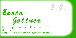 beata gollner business card